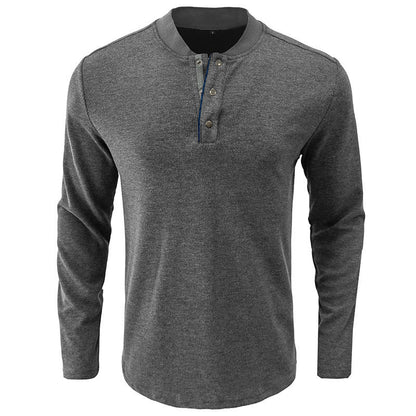 Herren Langarmshirt Gestreift Kragen Modern