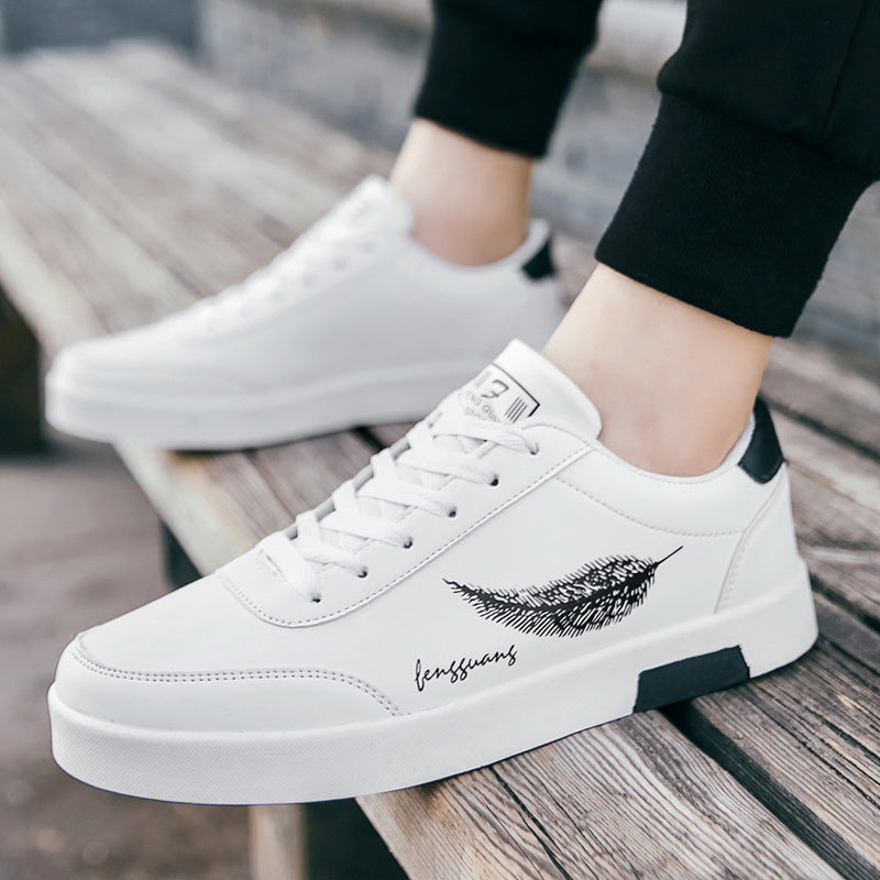 Damen Sneaker Federmuster Schwarz Mode Schuhe