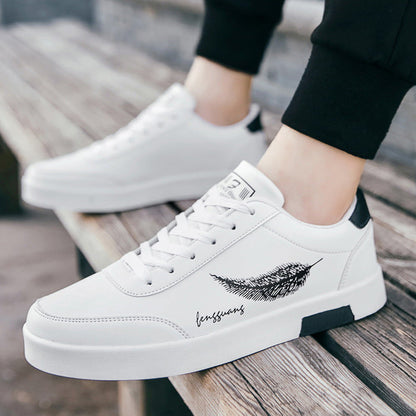 Damen Sneaker Federmuster Schwarz Mode Schuhe