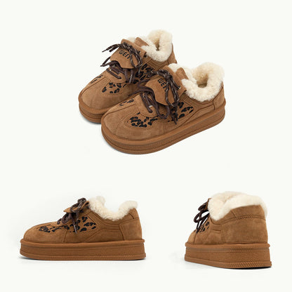 Damen Sneaker Modisch Tiermuster Kuschelig