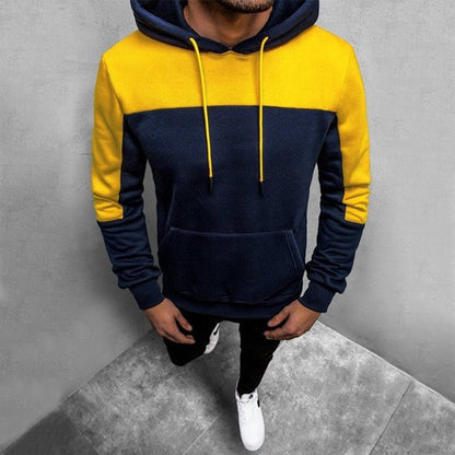 Herren Kapuzenpullover Modern Kontrast Einsätze Trendy