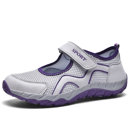 Damen Sneaker Sportschuhe mit Klettverschluss Bequem