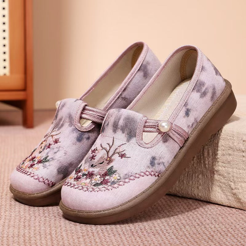 Damen Hausschuhe Bequem Florale Design Warm