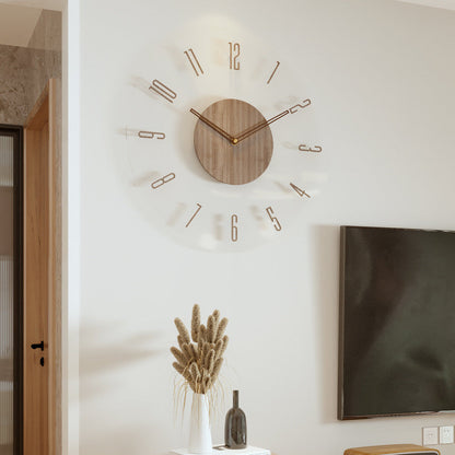 Holzwanduhr Skandinavisch Modern Wooden Wave
