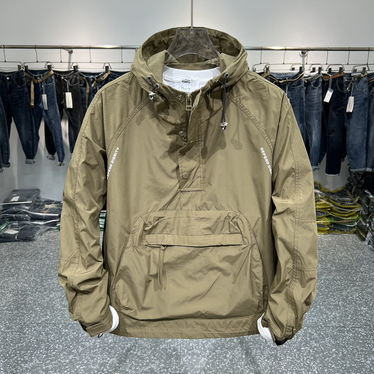 Herren Outdoor-Jacke Wasserabweisend Mit Kragen Praktisch