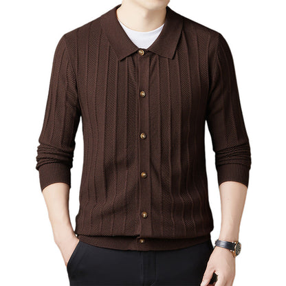 Herren Strickjacke Elegante Musterjacke Mit Knöpfen