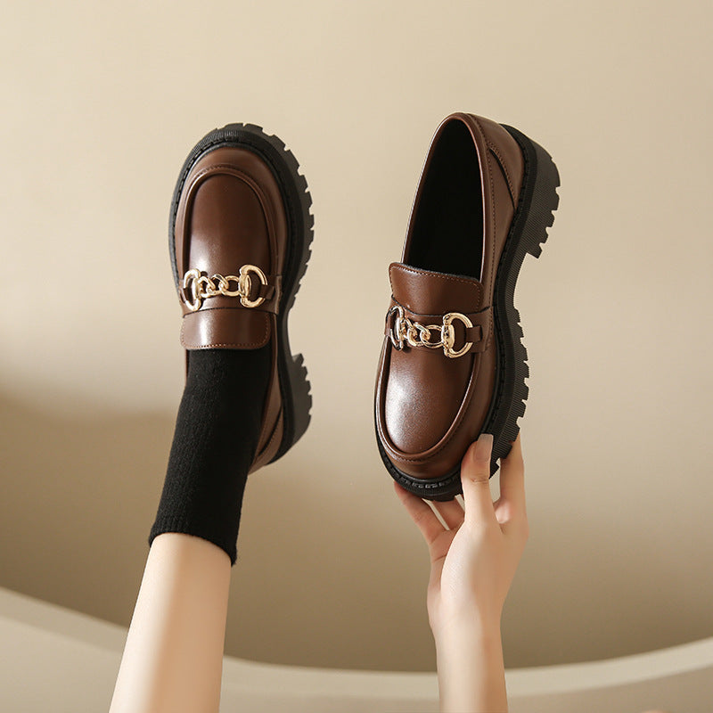 Damen Mokassins Elegante Schnalle Schuhe Modern