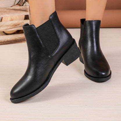 Vegane Chelsea Stiefeletten Damen Elastisch Schwarz