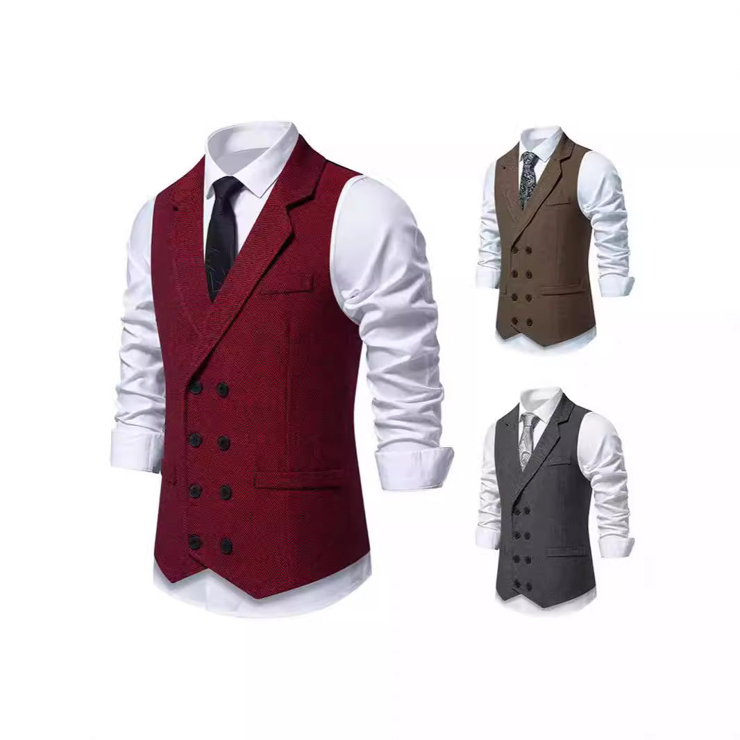 Herren Anzugweste Modern mit Hahnentrittmuster Elegant - BerlinGlamour