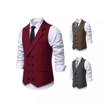 Herren Anzugweste Modern mit Hahnentrittmuster Elegant - BerlinGlamour