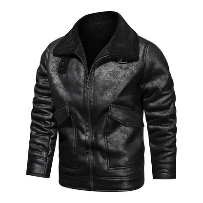 Herren Lederjacke Warm Fleece Innenfutter Praktisch - BerlinGlamour