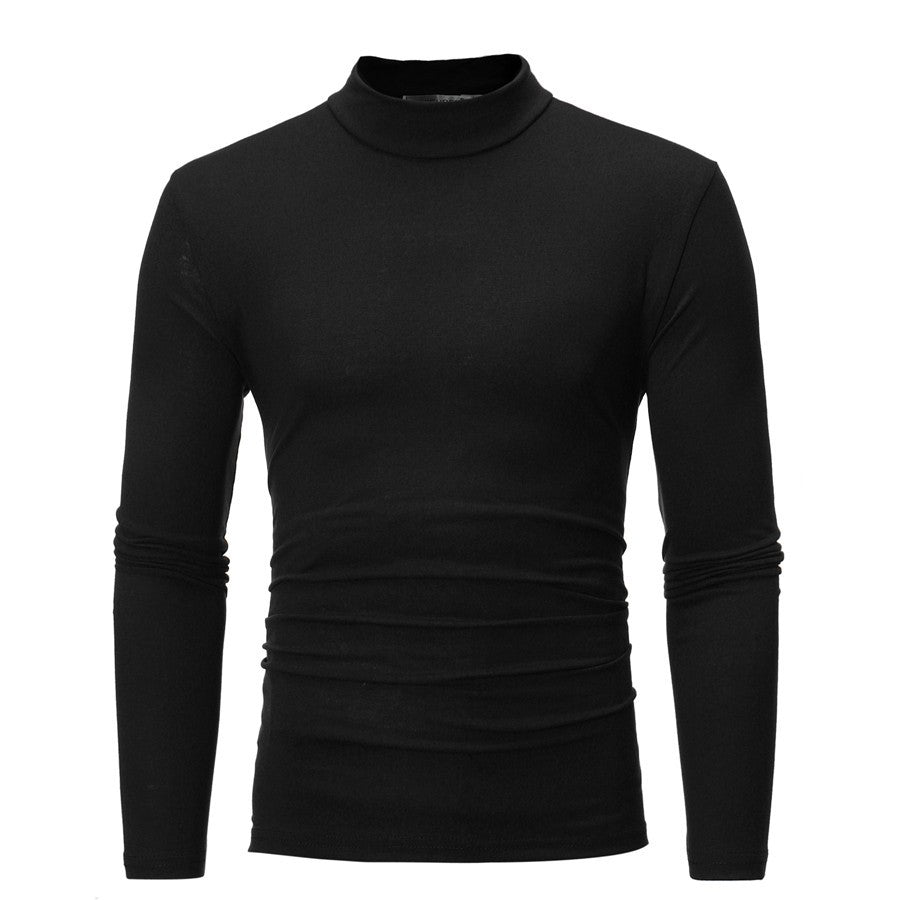 Herren T-Shirt Langarm Modern mit Stehkragen Slim Fit