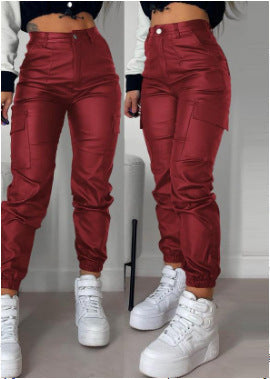 Damen Cargo-Hose Bequem Elastisch Taschen