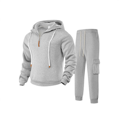 Herren Jogginganzug Sportlich Modern Reißverschluss Taschen - BerlinGlamour