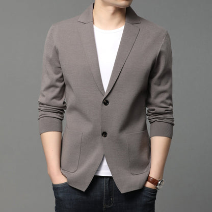 Herren Strickjacke Modern mit Knöpfen und Taschen - BerlinGlamour