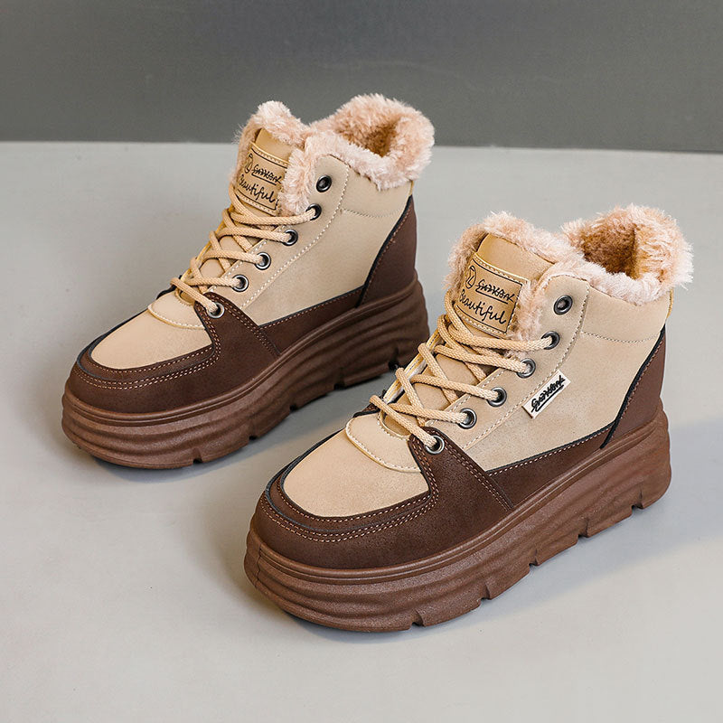 Damen Sneaker Winter Warm plateau Weiss