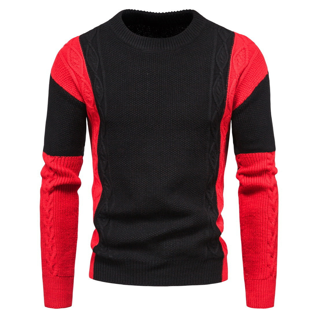 Herren Strickpullover Modern Zopfmuster Farbenfroh