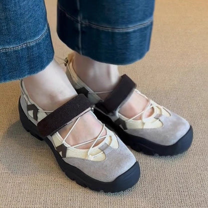 Damen Schuhe Alltag Bequem Klettverschluss Robust