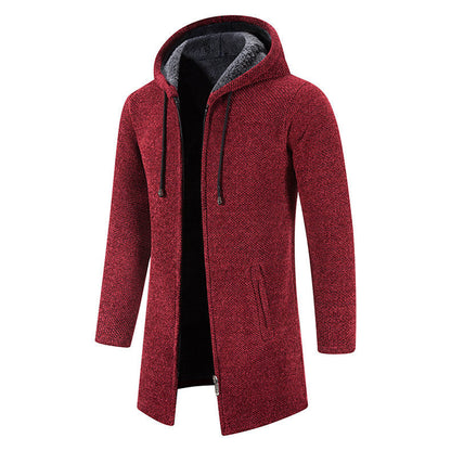 Herren Fleecejacke Mit Kapuze Seiten-Taschen Modern