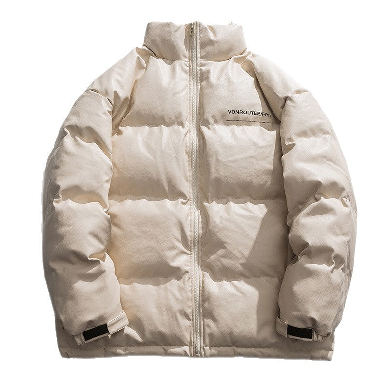 Herren Steppjacke Elegant Modern Leder Optik