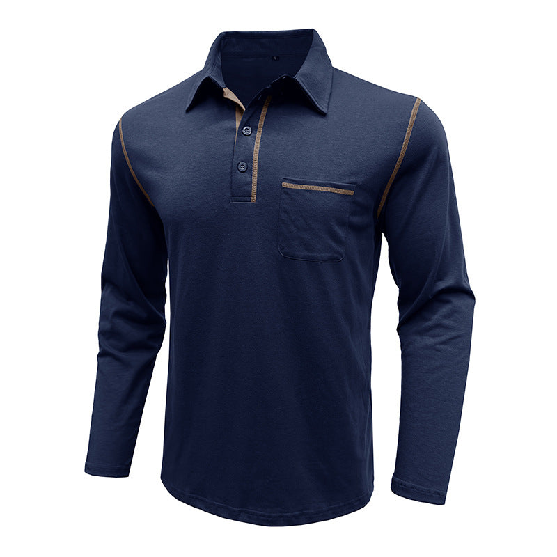 Herren Polohemd Sportlich mit Brusttasche Modern