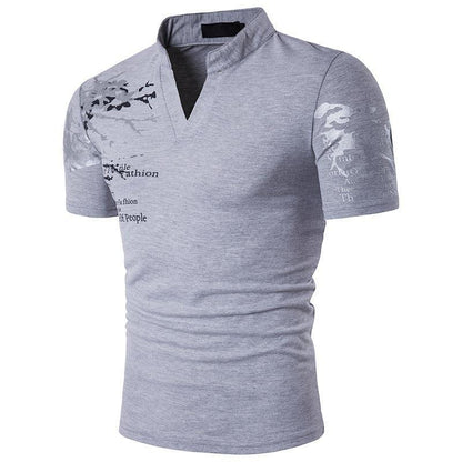 Herren T-Shirt Kurzarm Stehkragen Berlin Grafikdruck