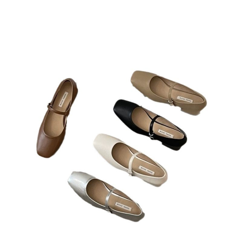 Damen Ballerinas Glänzende Schnalle Elegante Schuhe