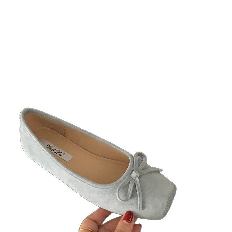 Damen Ballerinas Wildleder mit Schleifendetail Elegante Schuhe