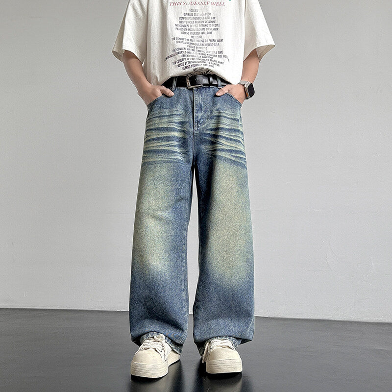 Unisex Denim-Hose Weit Bequem Einzigartig Berlin Style