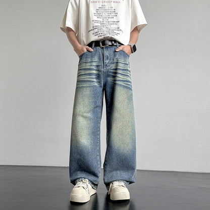 Unisex Denim-Hose Weit Bequem Einzigartig Berlin Style