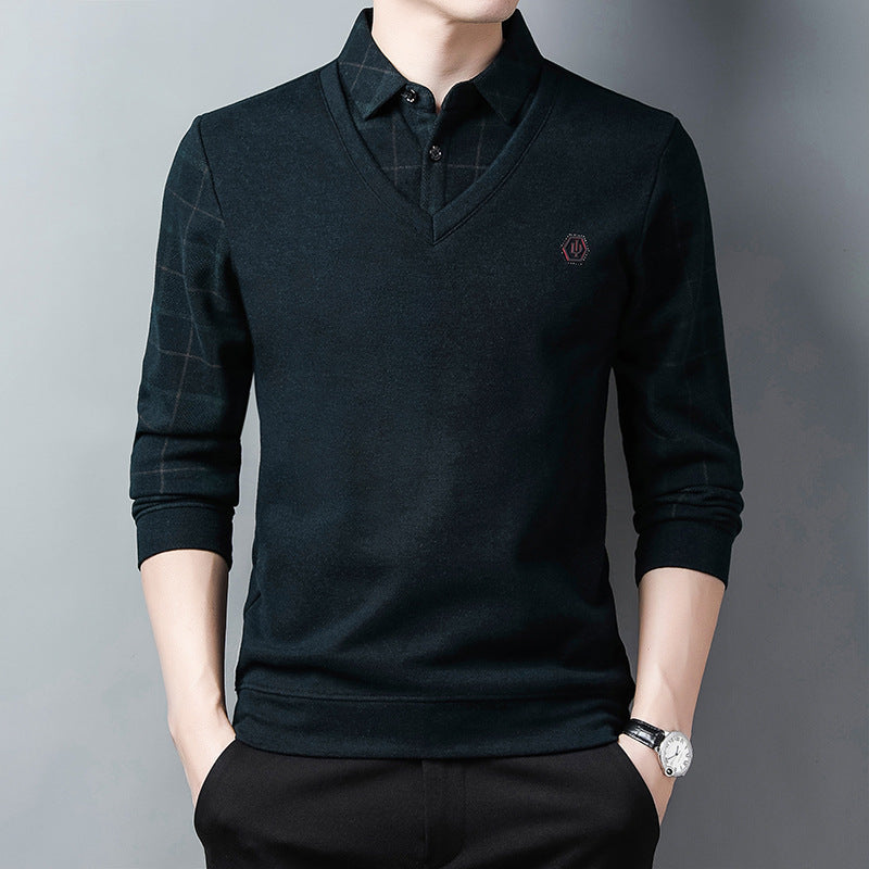 Herren Pullover V-Ausschnitt Strukturiert Elegante Oberbekleidung