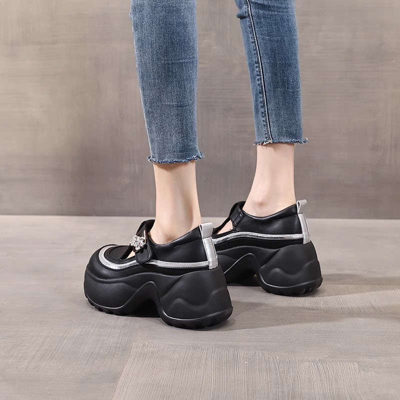 Damen Sneaker Chunky Bequem Metallic Detail Modisch