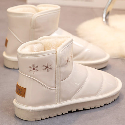 Damen Winterstiefel Warm Glänzend Schuhe Modisch - BerlinGlamour