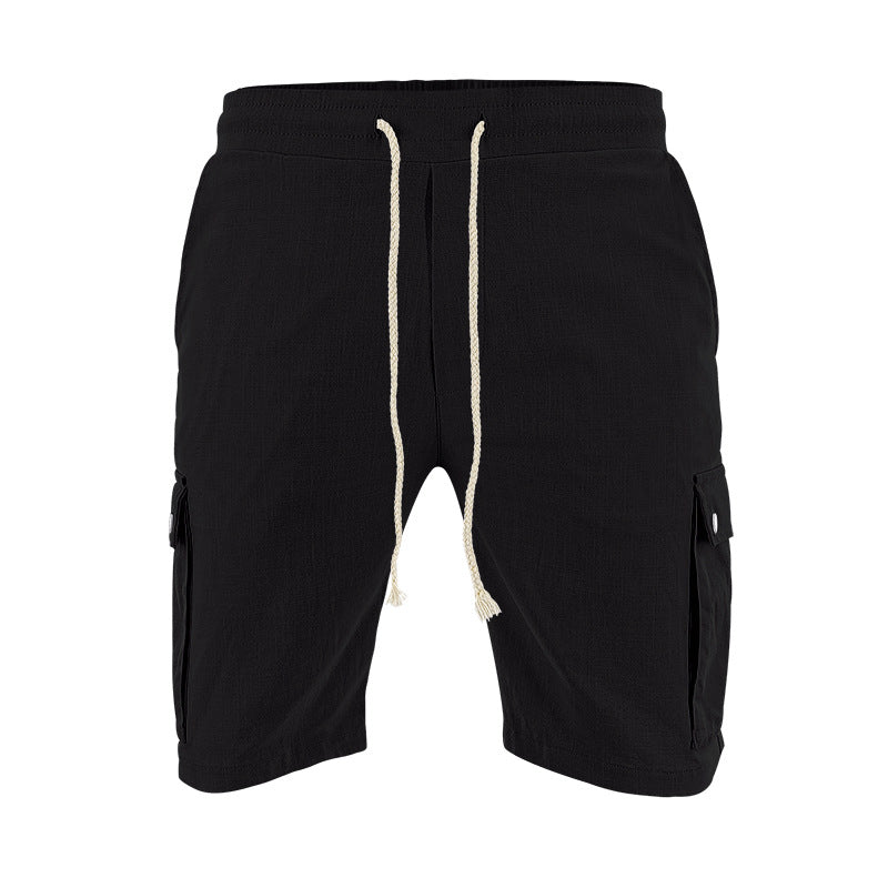 Herren Cargo Shorts Bequem mit Taschen und Kordelzug