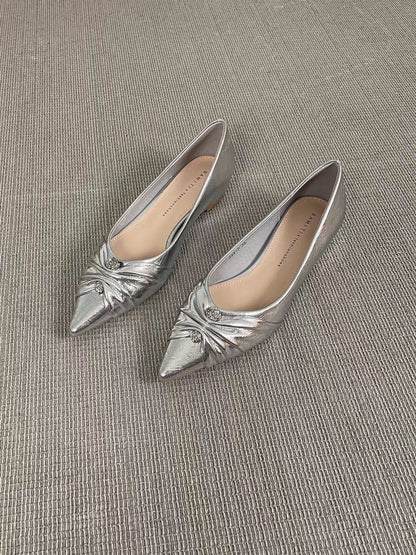 Damen Ballerinas Elegante Spitze Schnürsenkel Schwarz