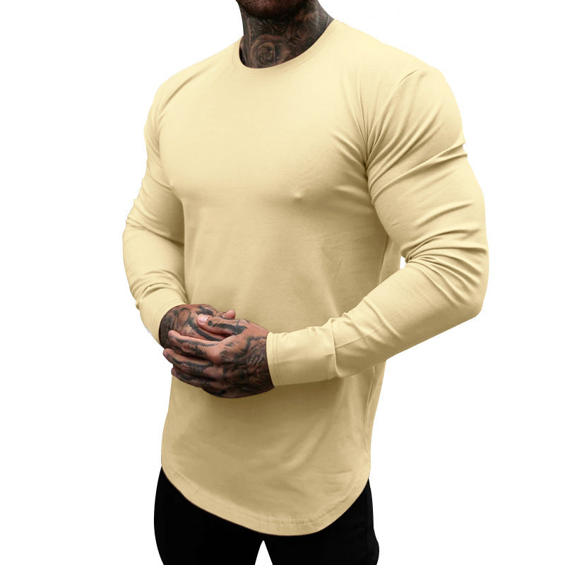 Herren Slimfit Langarmshirt Weich Baumwolle Modern