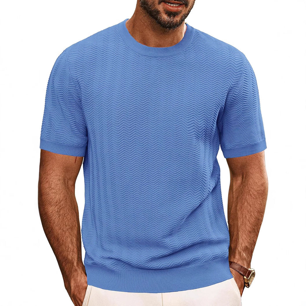 Herren Strickpullover Wellenmuster Bequem Luftig - BerlinGlamour