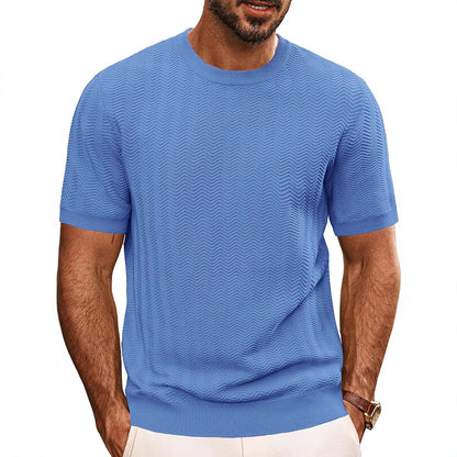 Herren Strickpullover Wellenmuster Bequem Luftig - BerlinGlamour