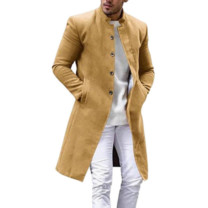 Herren Wollmantel Modern Stilvoll Lang