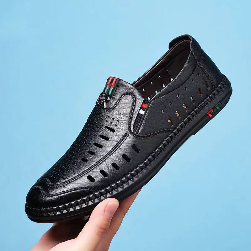 Herren Mokassins Bequem Lederschuhe Atmungsaktiv Slip On