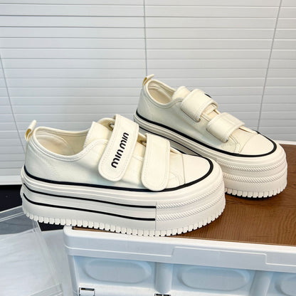 Damen Sneaker Chunky Plateau Schuhe mit Klettverschluss
