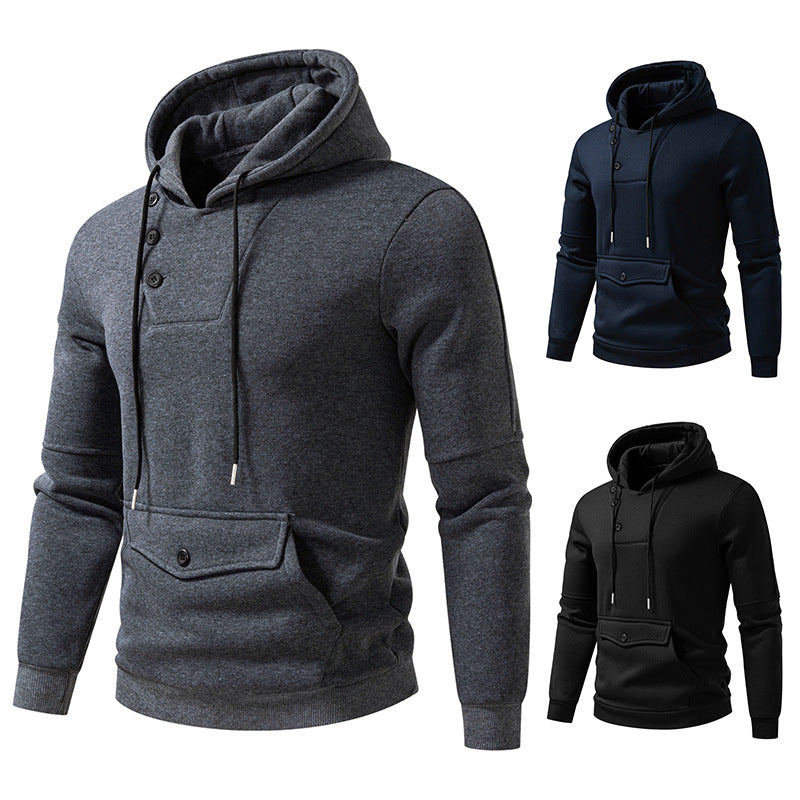 Herren Kapuzenpullover Modern mit Knöpfen Trendy