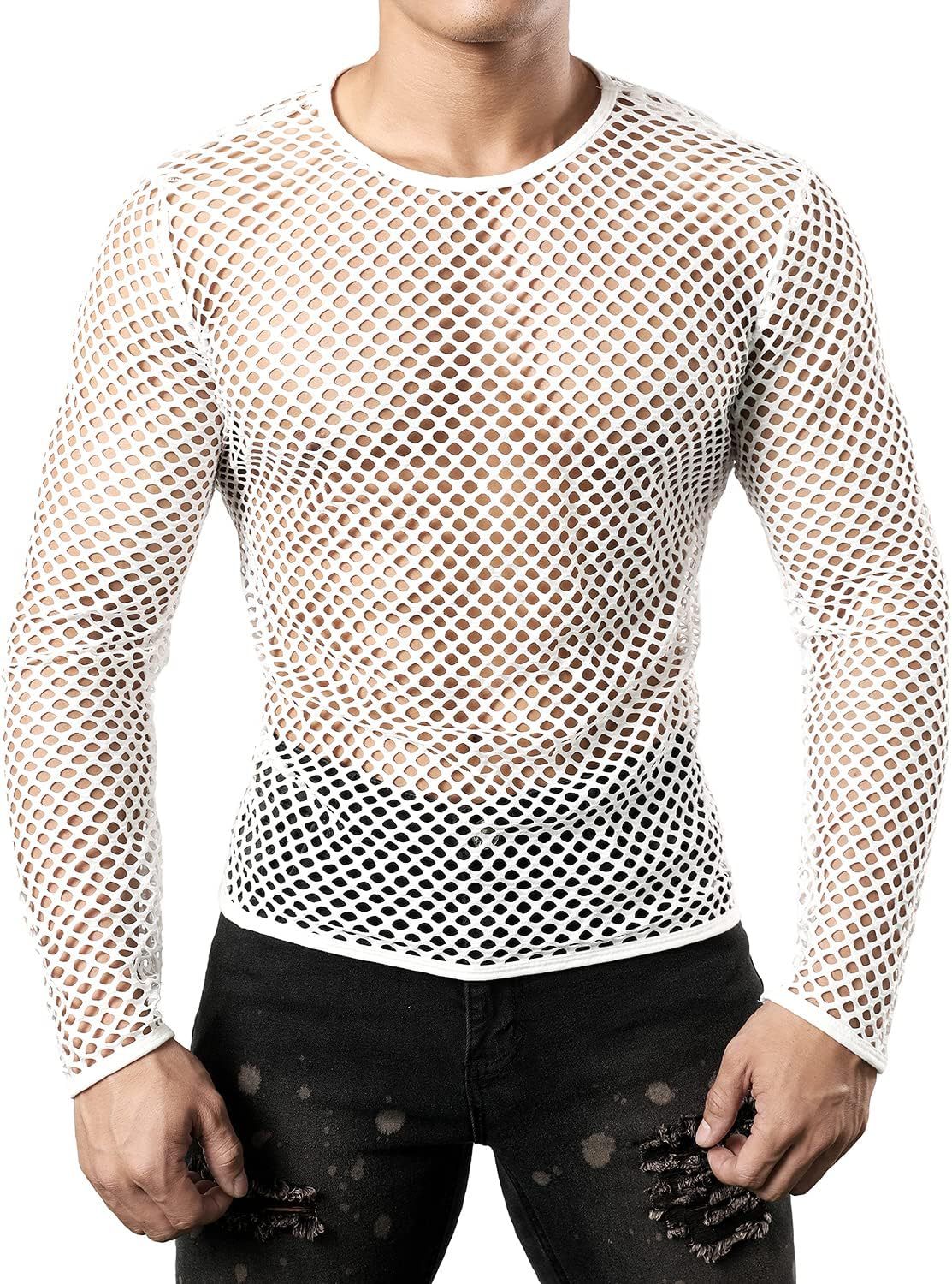 Herren Oberteil Langarm Netztop Modern