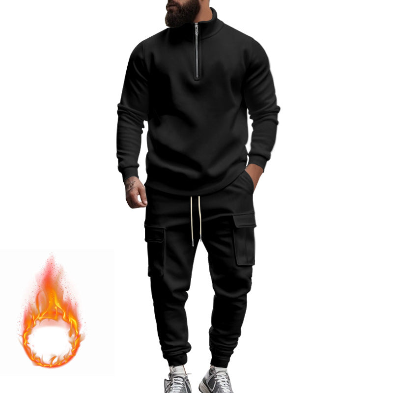 Herren Sportanzug Kapuzenjacke mit Reißverschluss und Taschen