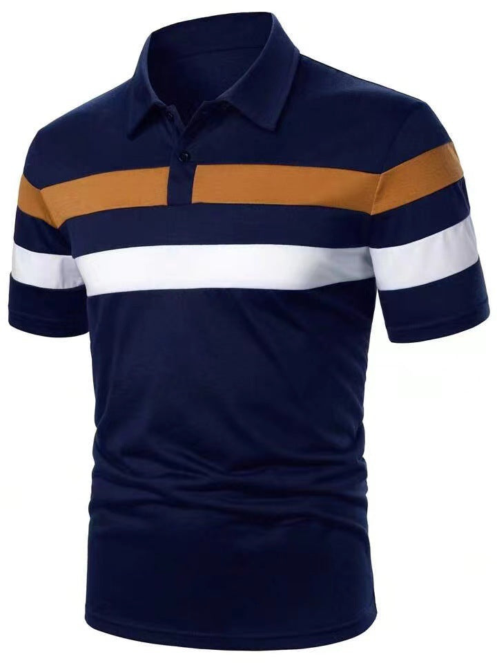 Herren Polohemd Modern Farbblock atmungsaktiv