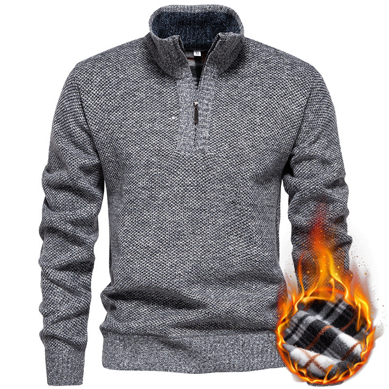 Herren Strickpullover Modern Halbzipp Reißverschluss