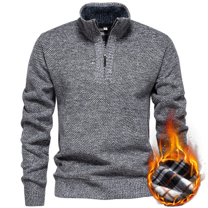 Herren Strickpullover Modern Halbzipp Reißverschluss