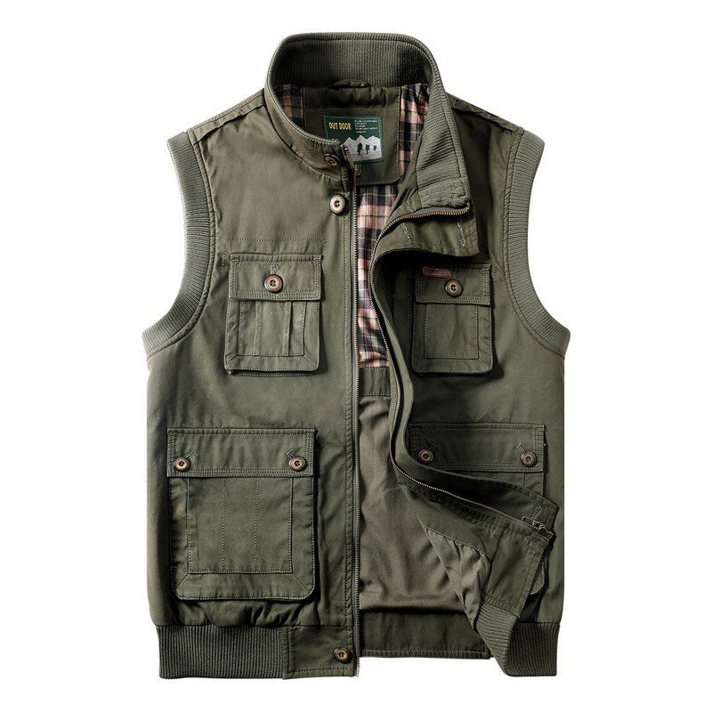 Herren Outdoor-Weste Vieltaschig Funktionell Wasserdicht