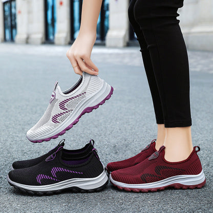 Damen Sport Schuhe Elastisch Strickdesign Freizeit