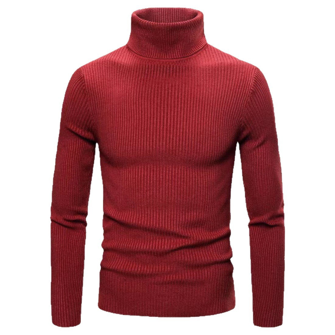Herren Rollkragenpullover Fein Rippstrick Elegent